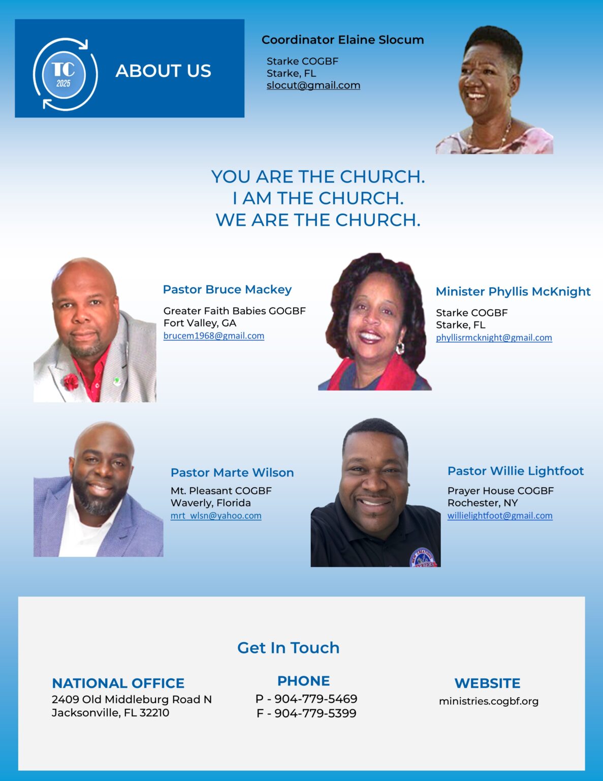 Contact Transformational Churches - Church Of God By Faith Ministries